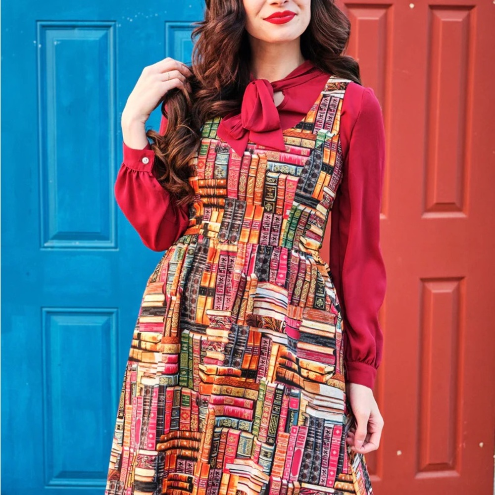 Colorful Book Print Dress